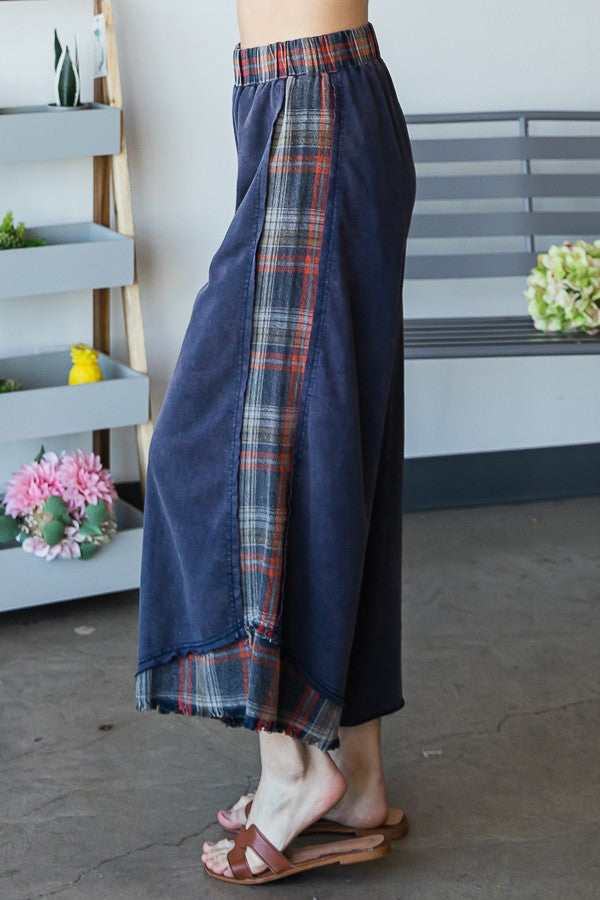 Oli & Hali Mineral Washed Palid Mix Wide Pants