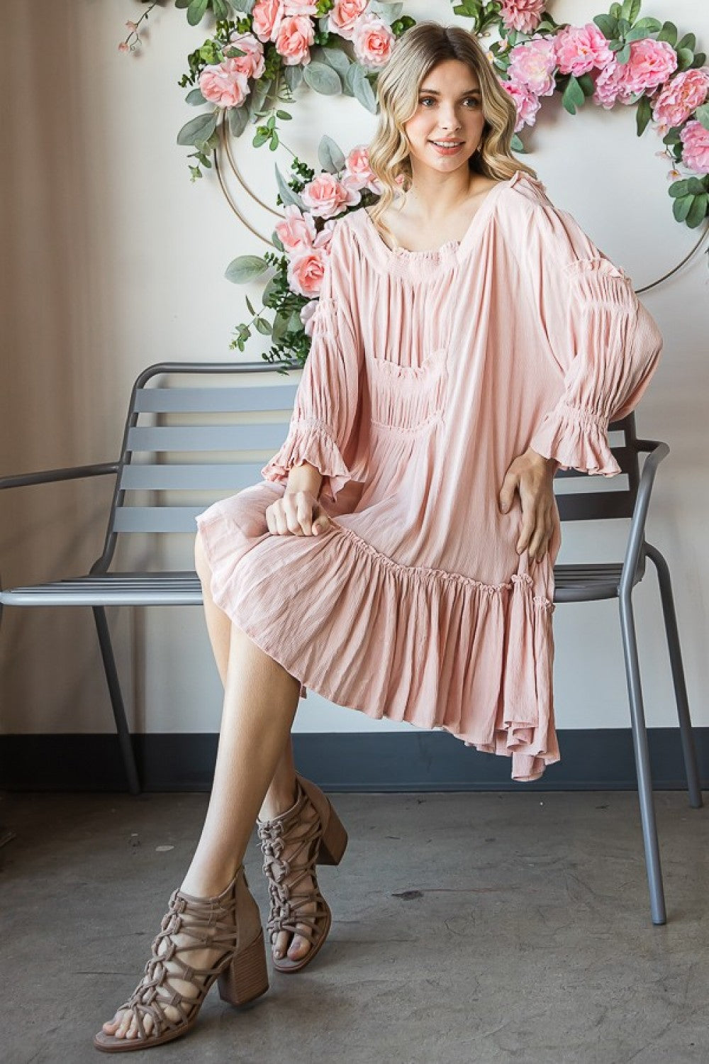 Oli & Hali Mineral Washed Tunic Smocked Top Dress