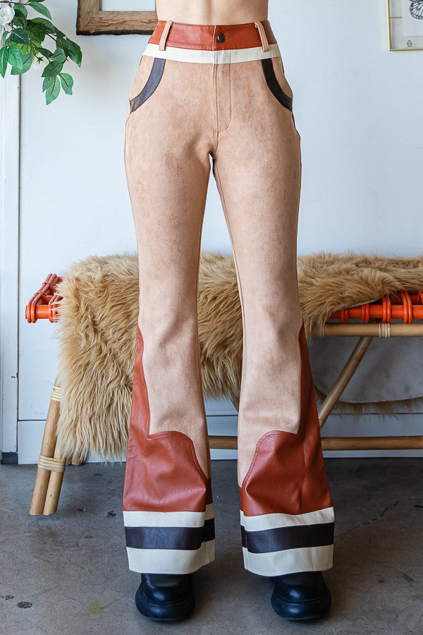 Oli & Hali Suede Toy Story Flared Leg Pants