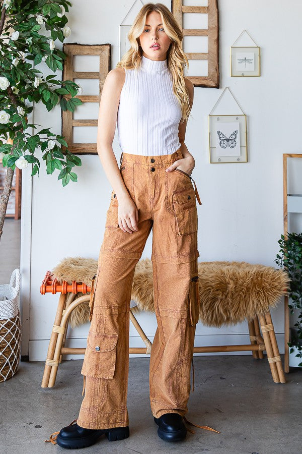 Oli & Hali Mineral Washed 11pkts Cargo Pants