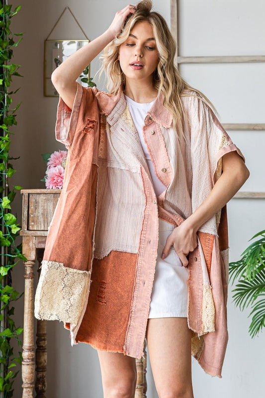 Oli & Hali Fabric Mixed Shirt Dress