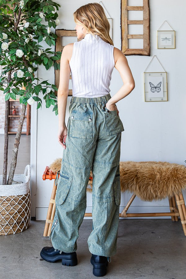 Oli & Hali Mineral Washed 11pkts Cargo Pants