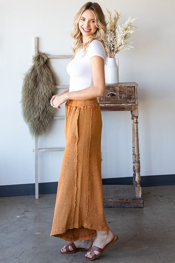 Oli & Hali Mineral Washed Elastic Waist Wide Leg Pants