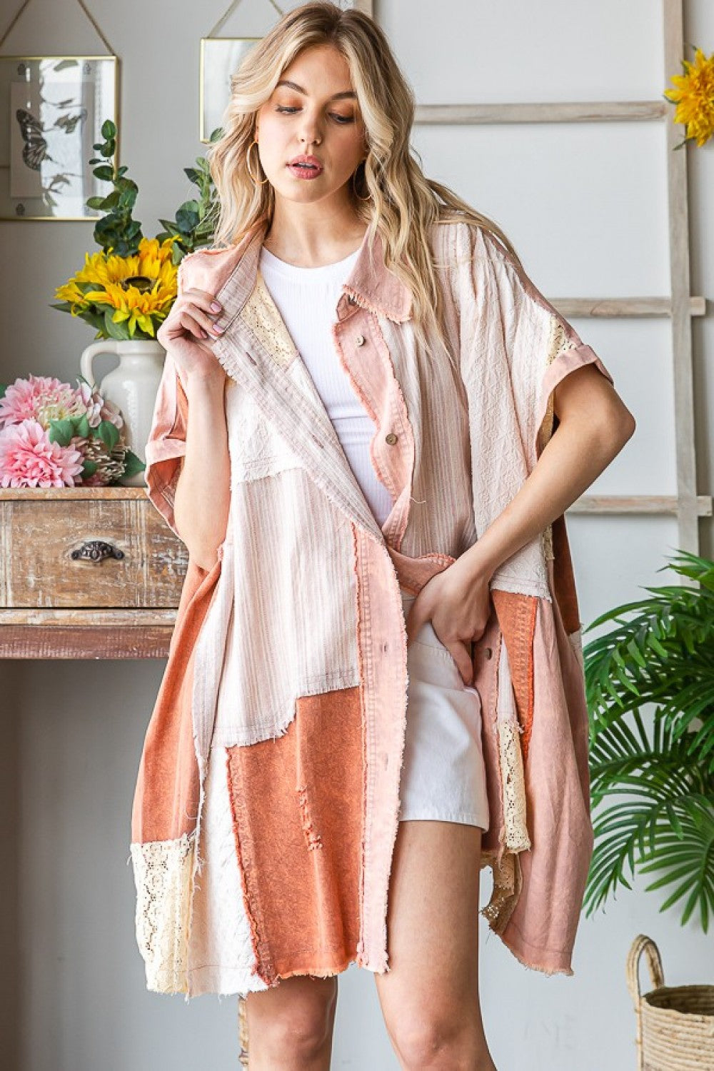 Oli & Hali Fabric Mixed Shirt Dress