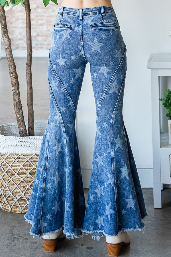 Oli & Hali Mineral Wash Star Flare Pants