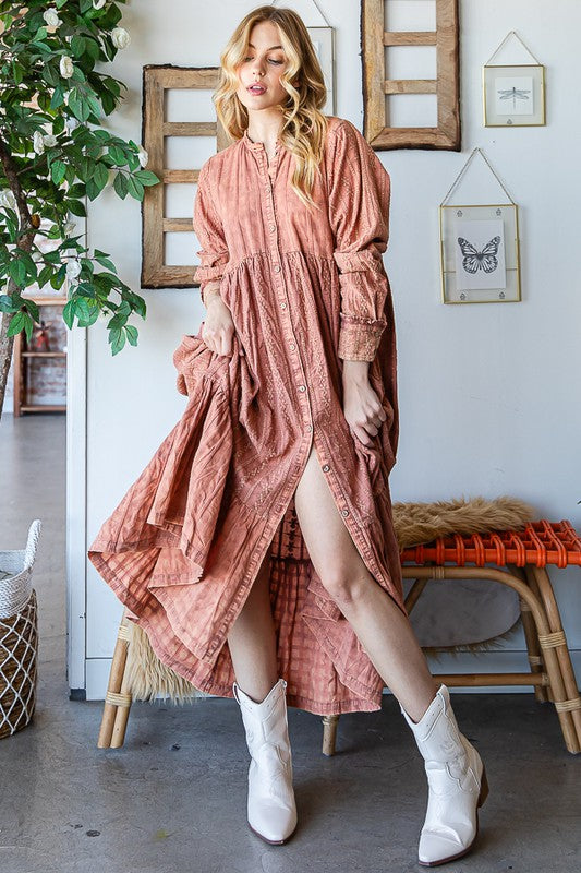  Oli & Hali Boho Long Cotton Duster Dress | Roulhac Fashion Boutique