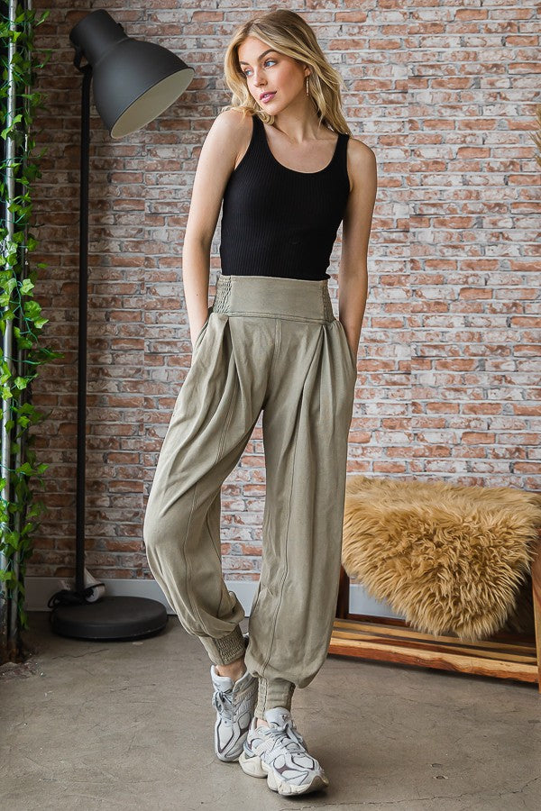 Oli & Hali Washed Pleats Relaxed Fit Pants