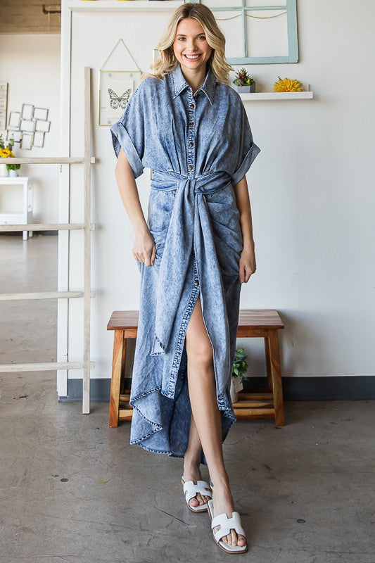 Oli & Hali Eco Friendly Washed Shirt Dress | Roulhac Fashion Boutique