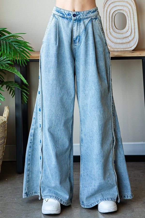 Oli & Hali Side-Open Denim Pants
