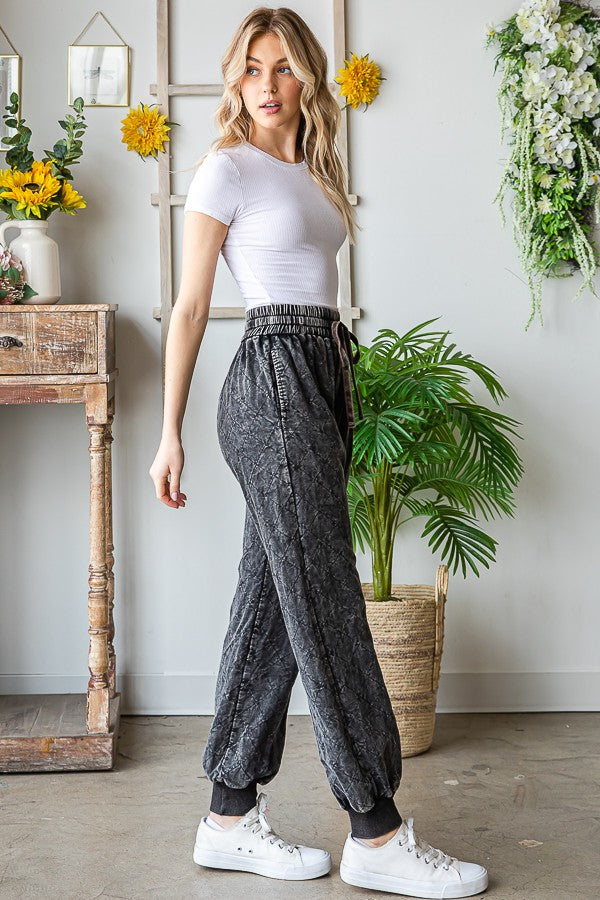 Oli & Hali Washed Quilt Stitched Jogger Pants
