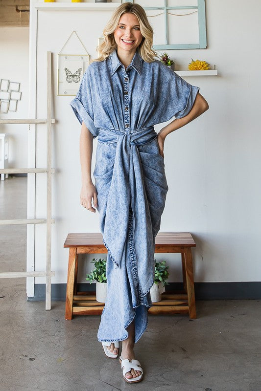 Oli & Hali Eco Friendly Washed Shirt Dress | Roulhac Fashion Boutique