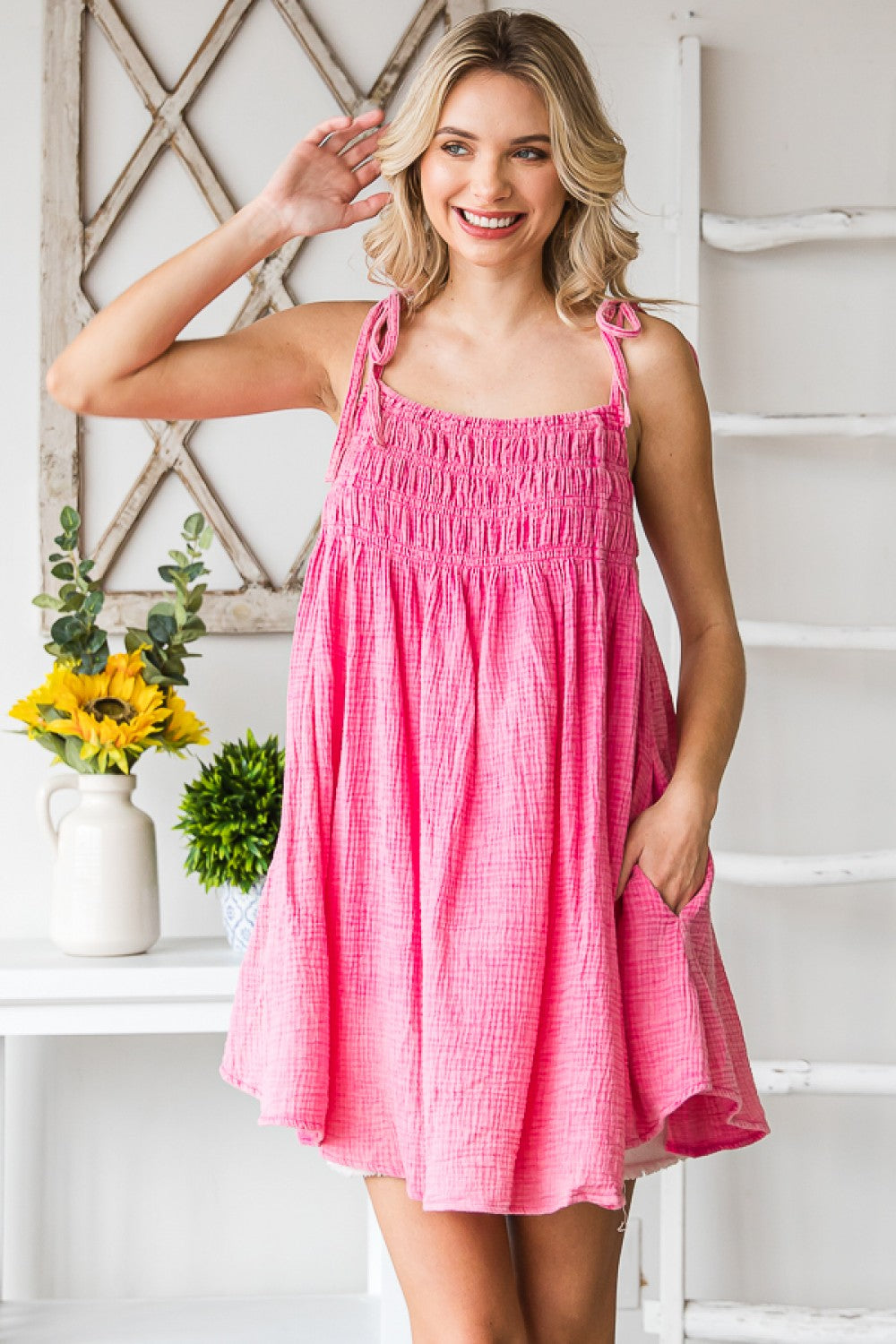 Oli & Hali Mineral Washed Relaxed Fit Tunic Dress