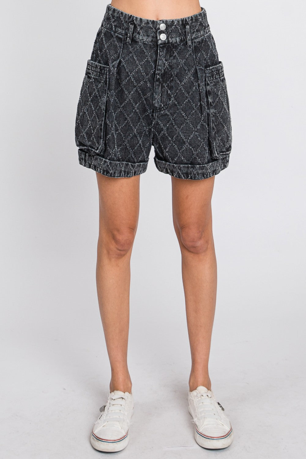 Oli & Hali Washed Texture Denim Short Pants