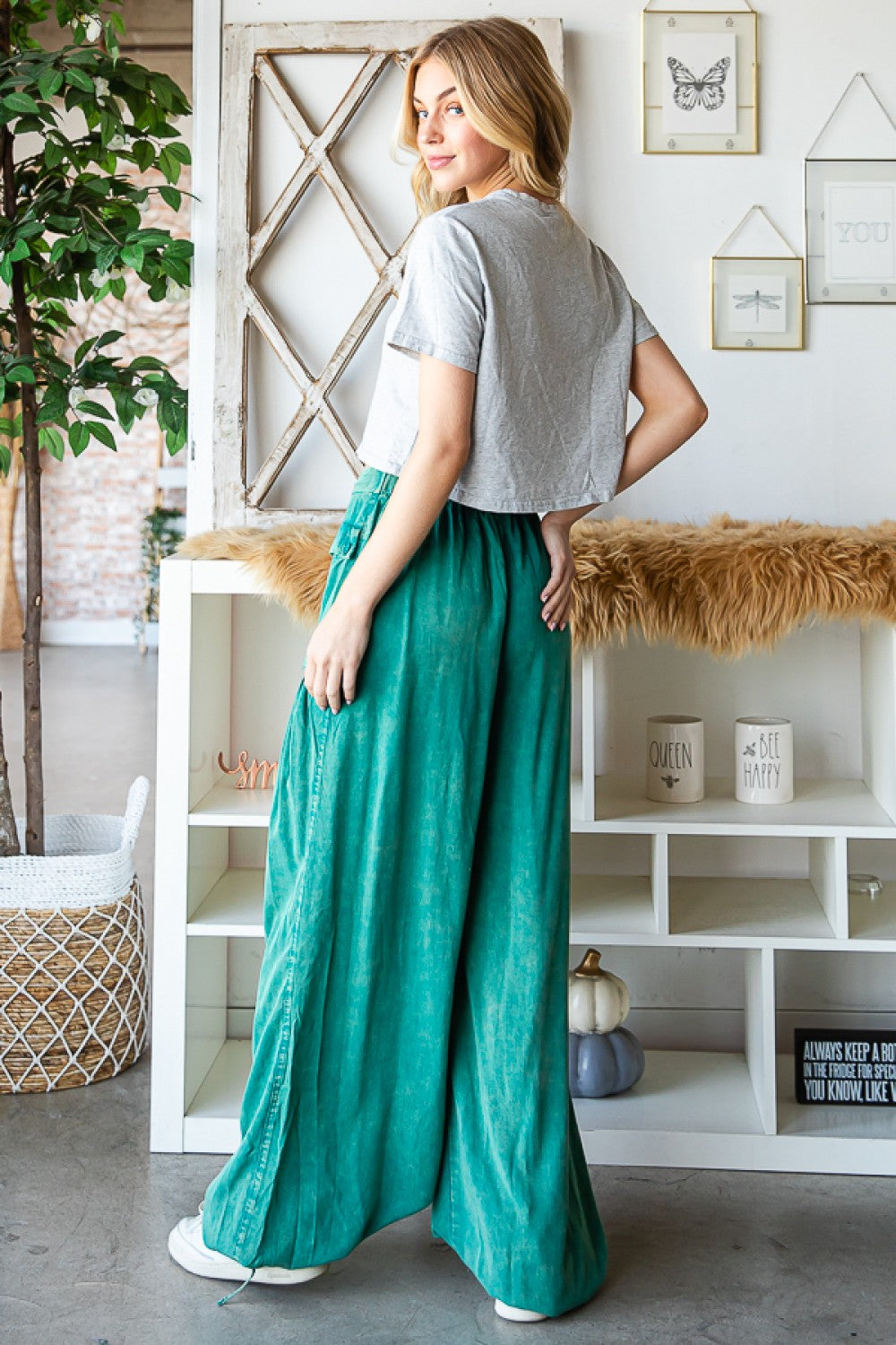 Oli & Hali Washed Color Tencel 3d Pocket Wide Pants