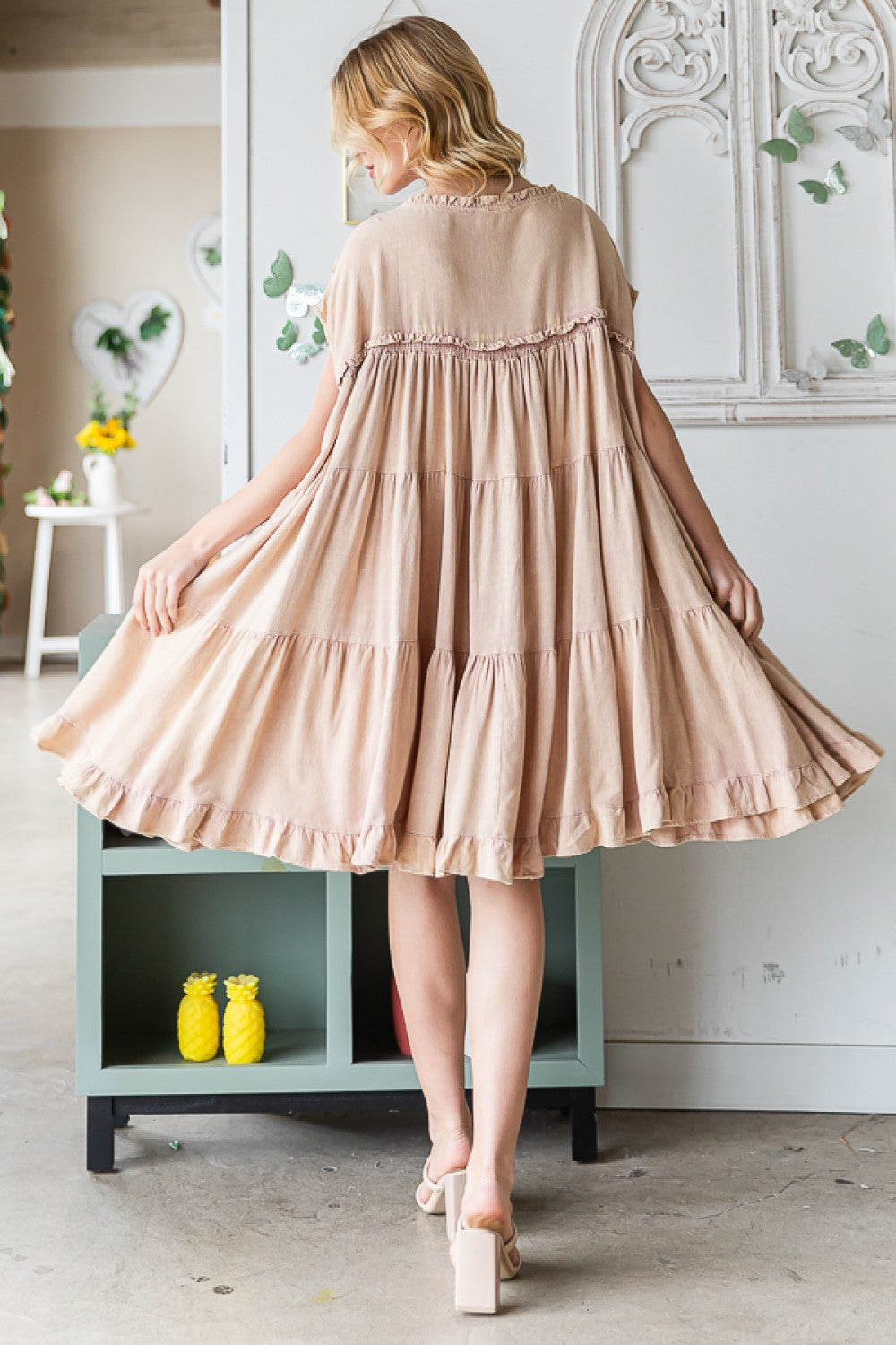 Oli & Hali Washed Ruffle Tiered Relaxed Fit Dress
