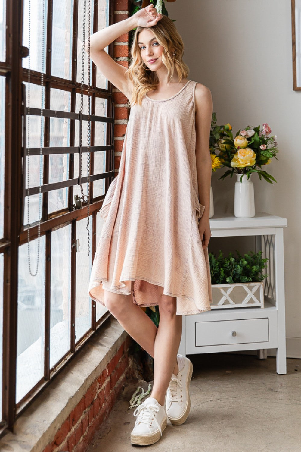Oli & Hali Washed Sleeveless Oversized Dress