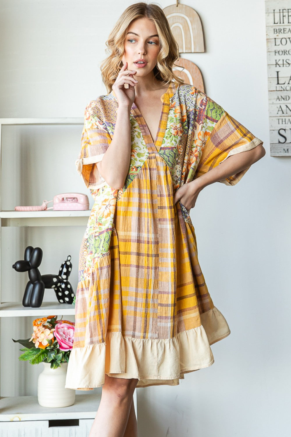 Oli & Hali Washed Print Mix Dress