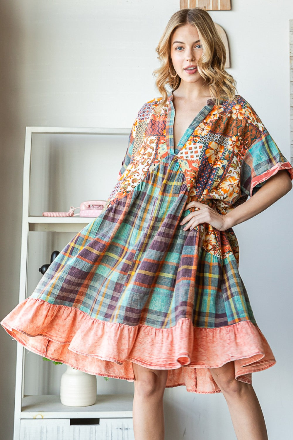 Oli & Hali Washed Print Mix Dress