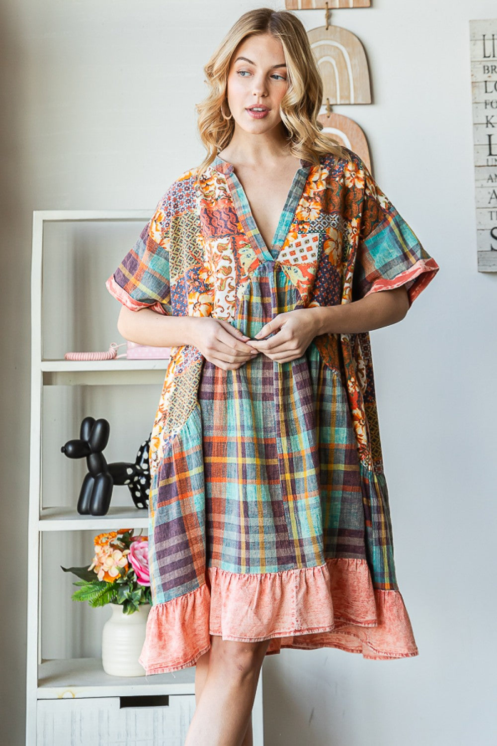 Oli & Hali Washed Print Mix Dress