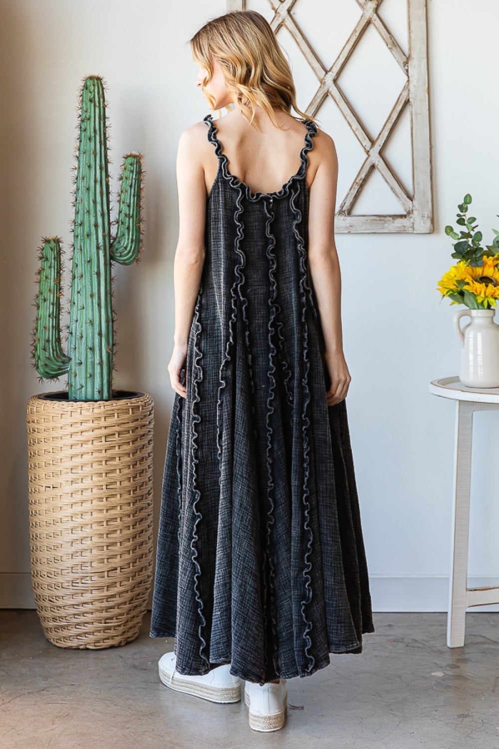 Oli & Hali Washed Ruffle Seam Detail Maxi Dress