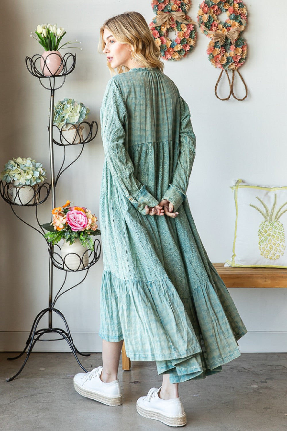 Oli & Hali Washed Long Line Cotton Duster Dress