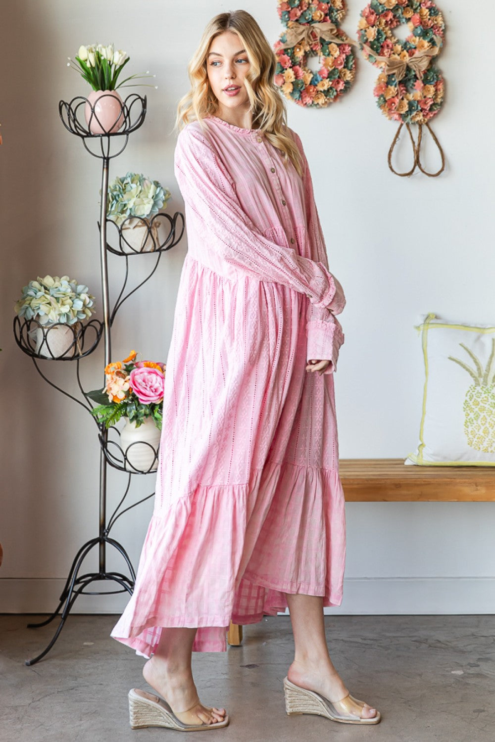 Oli & Hali Washed Long Line Cotton Duster Dress