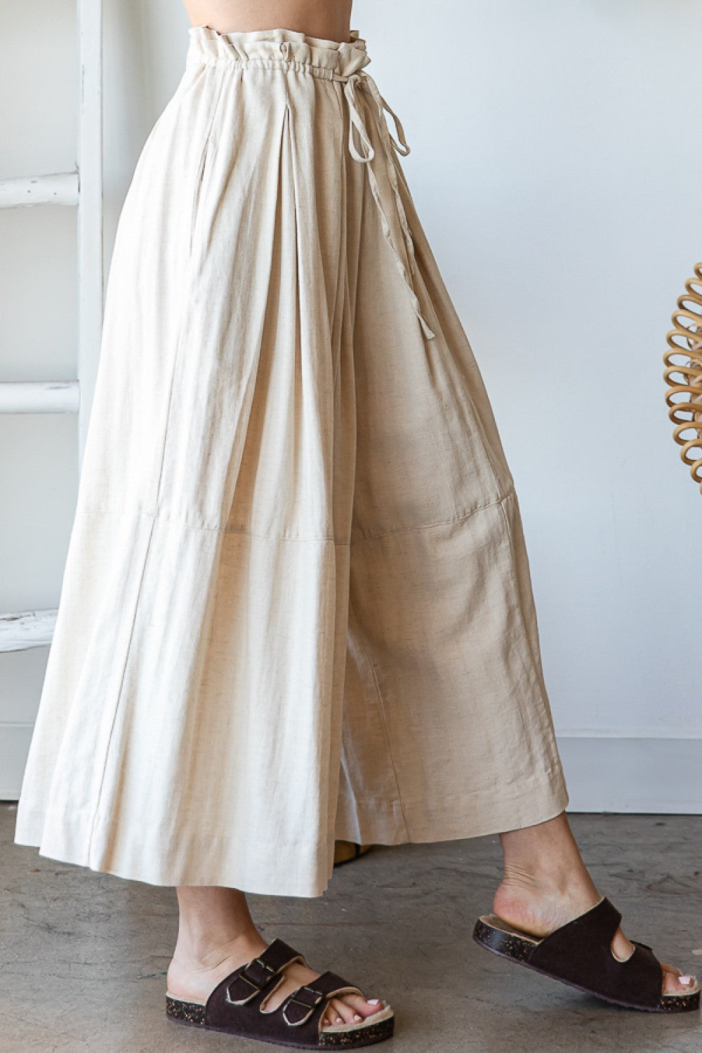 Oli & Hali Washed Pleats Detail Wide Pants