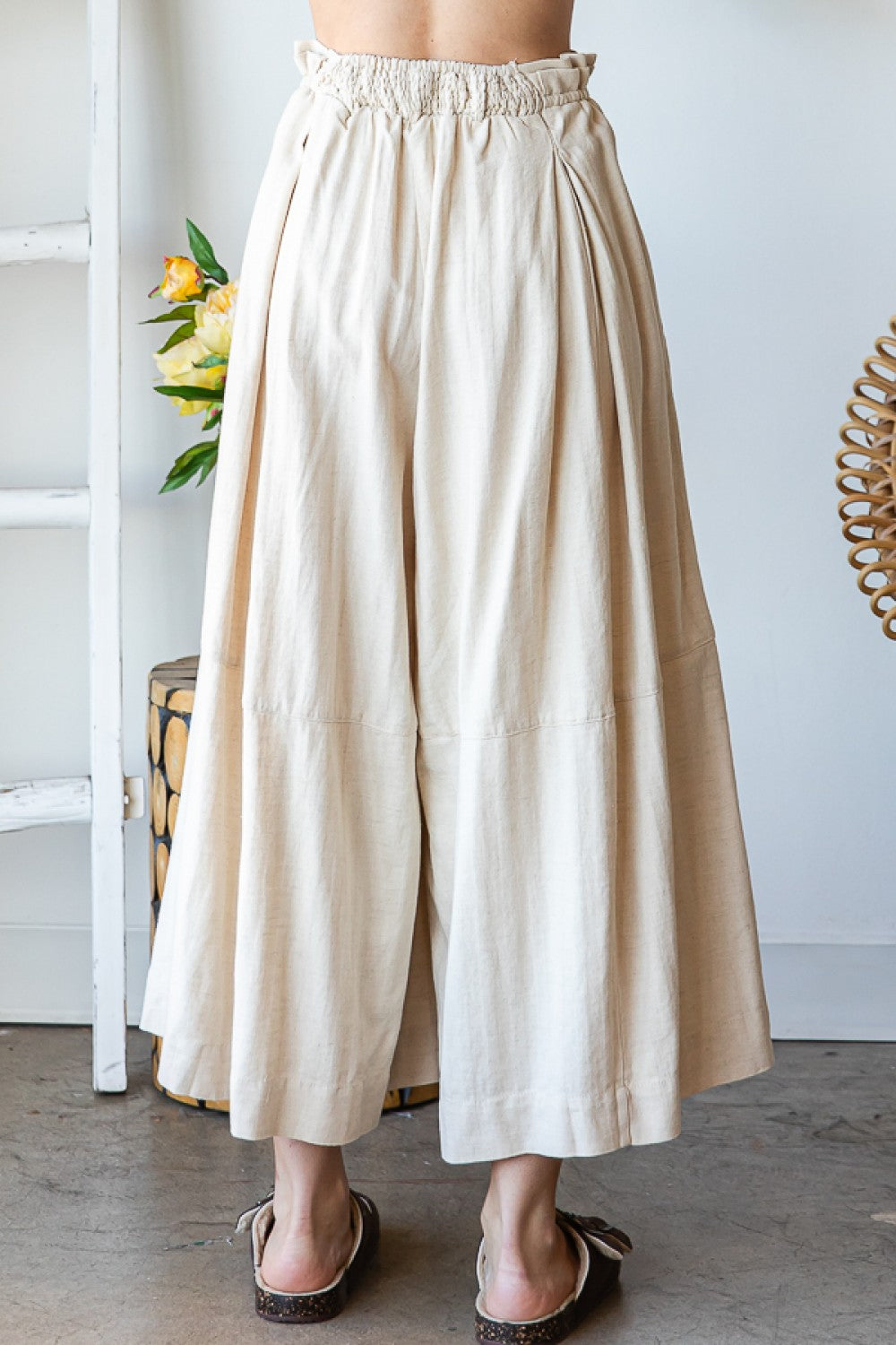 Oli & Hali Washed Pleats Detail Wide Pants