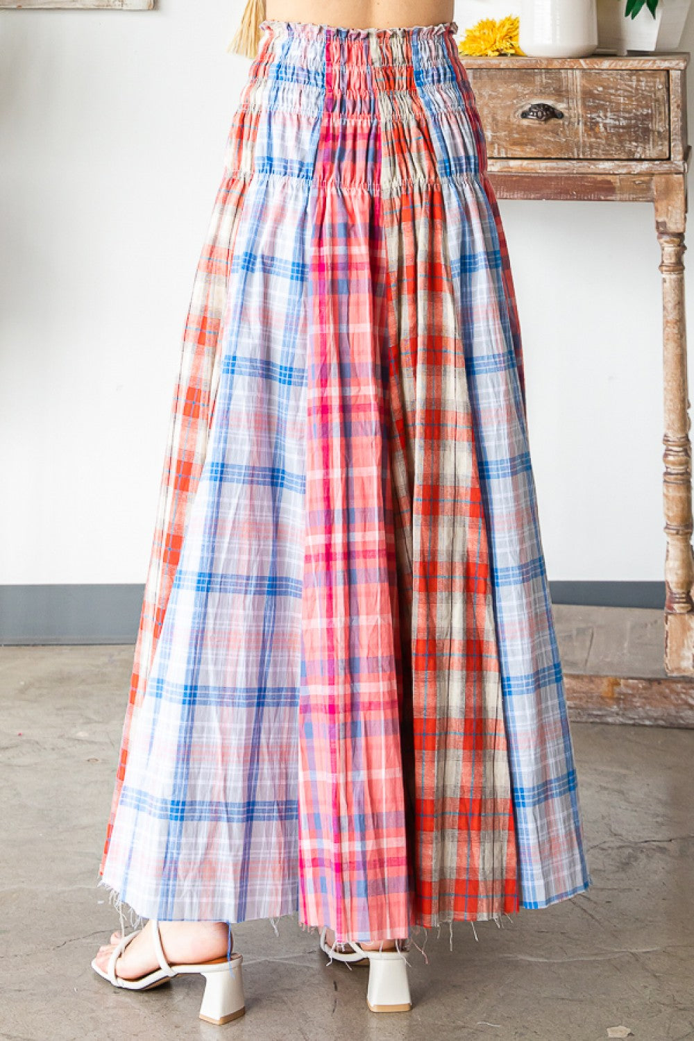 Oli & Hali Mixed Plaid Maxi Skirt Pants