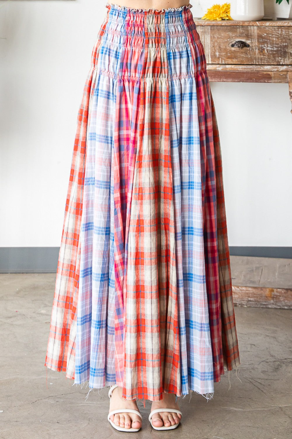 Oli & Hali Mixed Plaid Maxi Skirt Pants