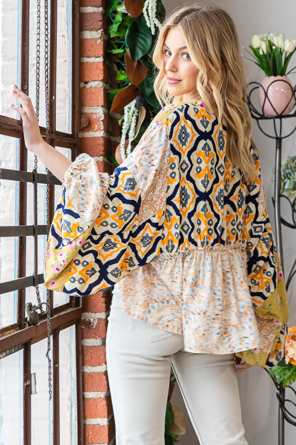 Oli & Hali Print Mixed Blouse Dress