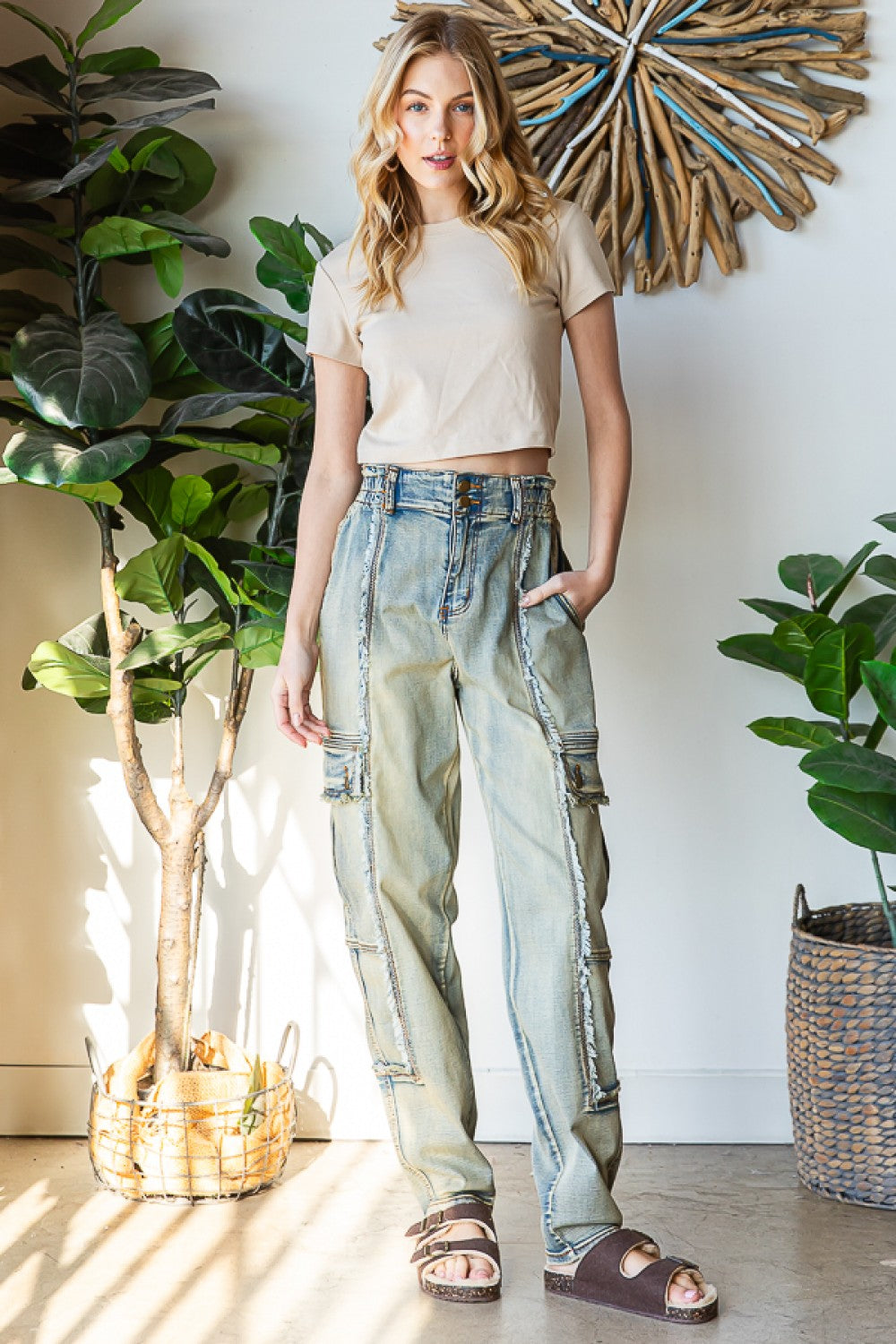 Oli & Hali Washed Stretch Relaxed Fit Pants