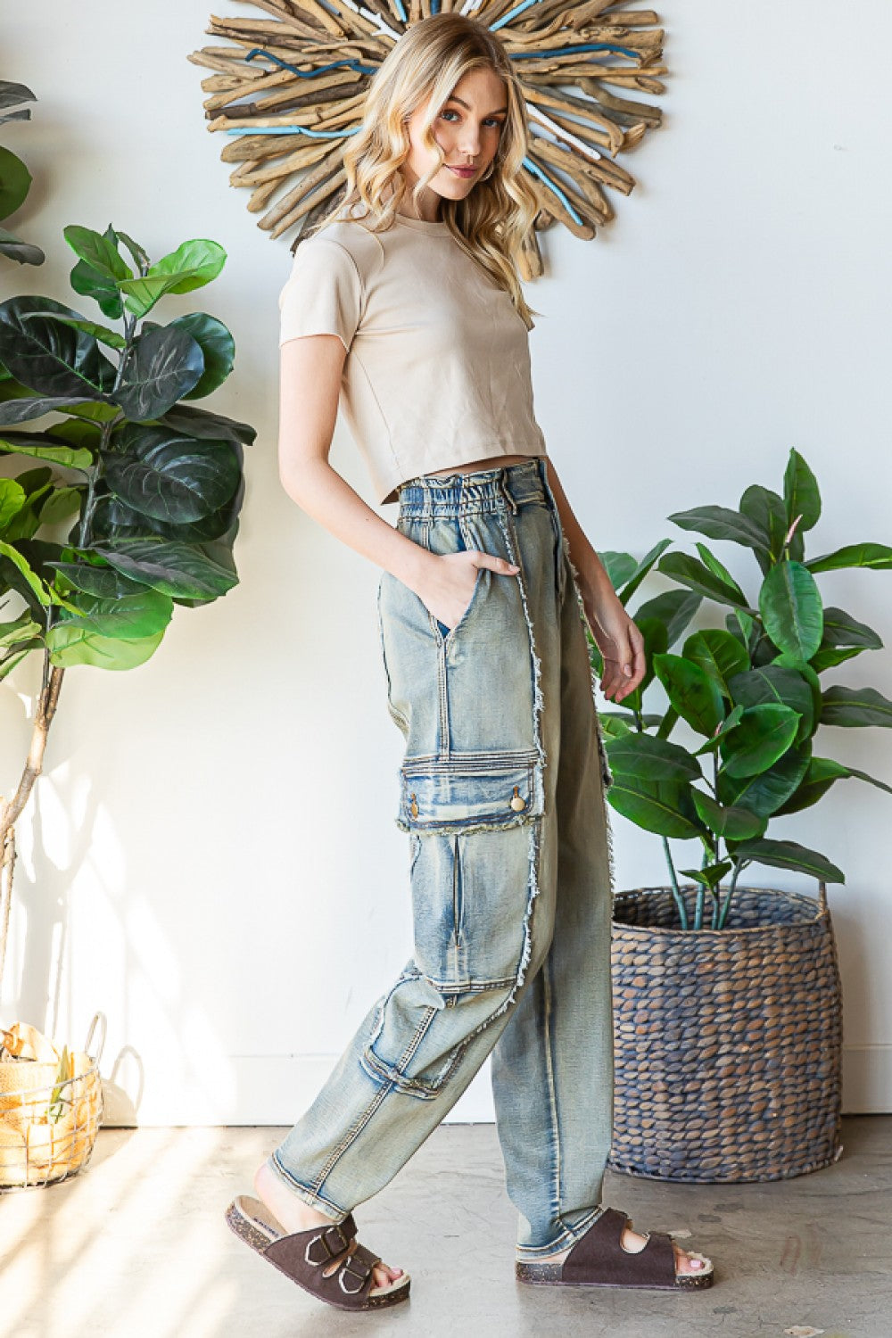 Oli & Hali Washed Stretch Relaxed Fit Pants