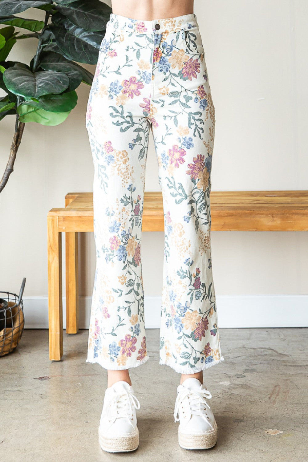 Oli & Hali Mineral Wash Floral Printed Relaxed Fit Pants