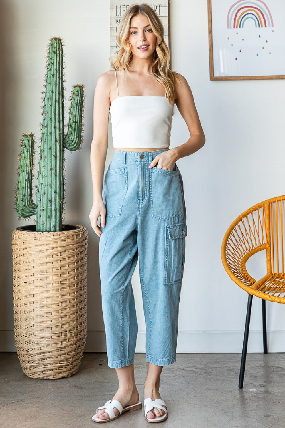 Oli & Hali Washed Woven Baggy Pants