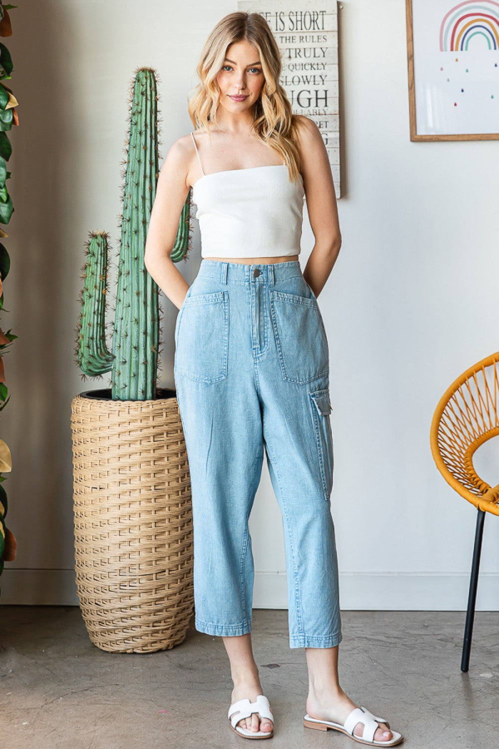 Oli & Hali Washed Woven Baggy Pants