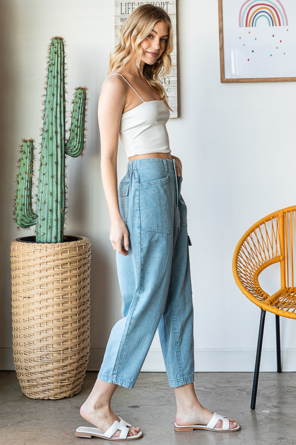 Oli & Hali Washed Woven Baggy Pants