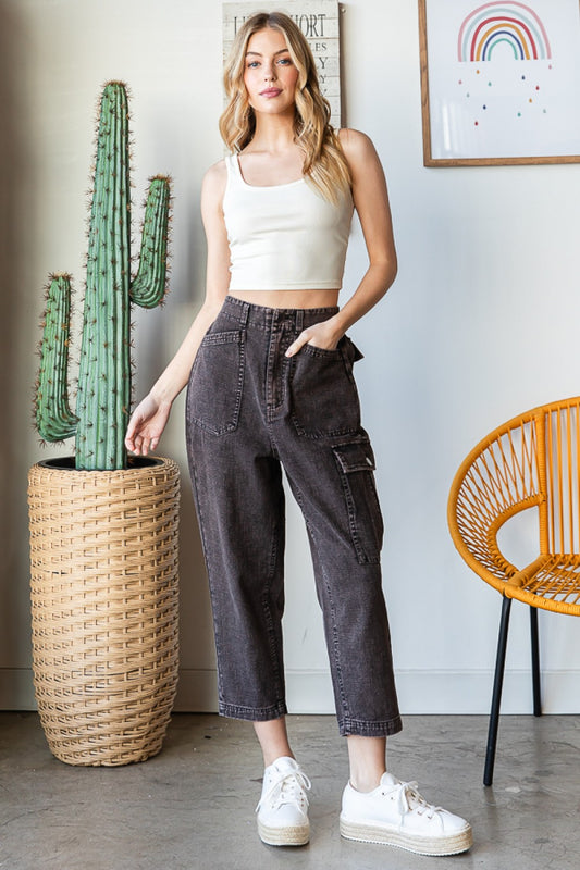 Oli & Hali Washed Woven Baggy Pants
