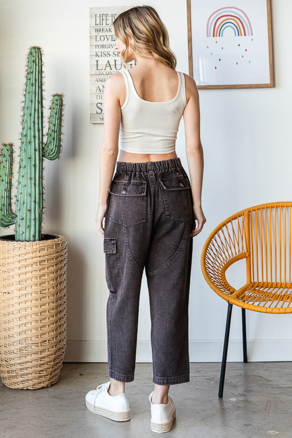 Oli & Hali Washed Woven Baggy Pants