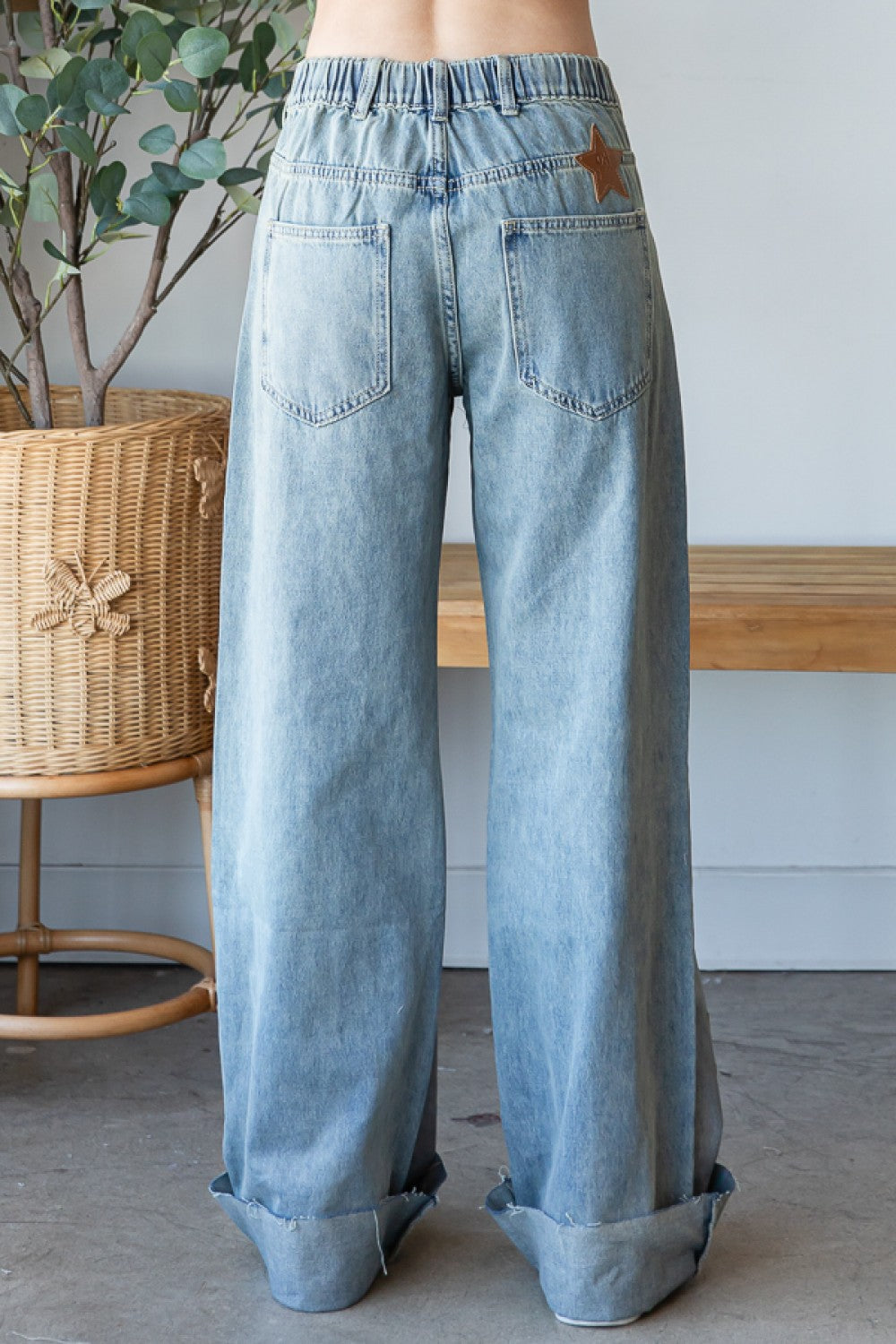 Oli & Hali Foiled Washed Love Patch Denim Pants
