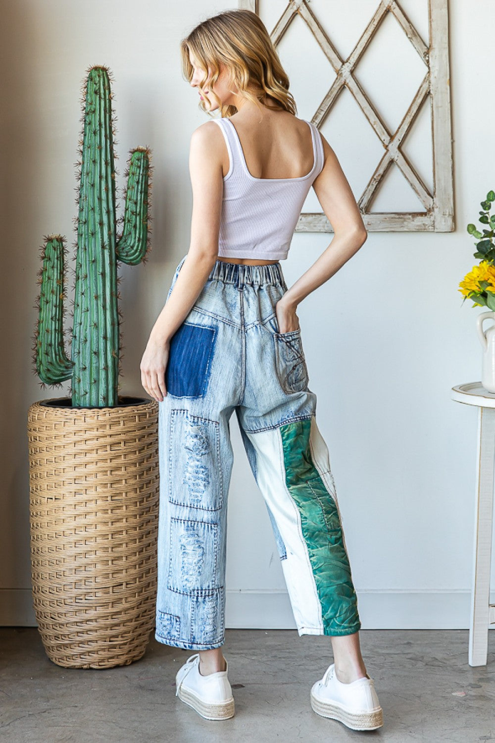Oli & Hali Washed Distressed Jeans Pants