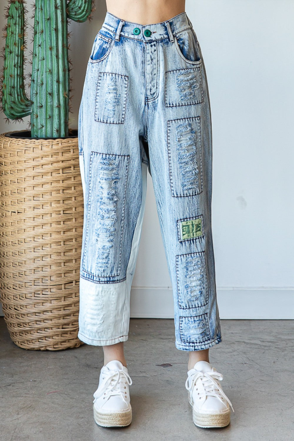 Oli & Hali Washed Distressed Jeans Pants