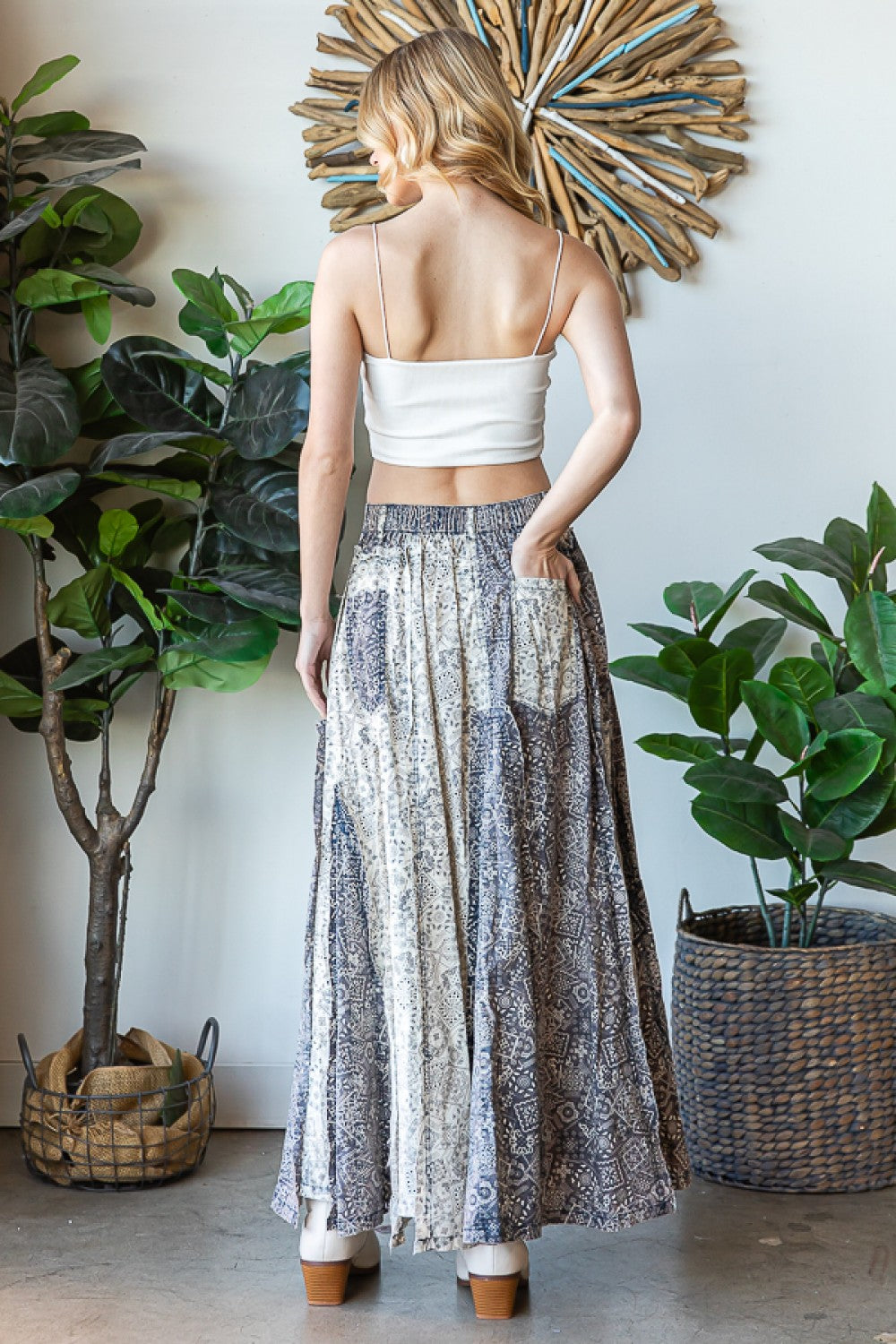 Oli & Hali Washed Scarf Print Skirt Pants