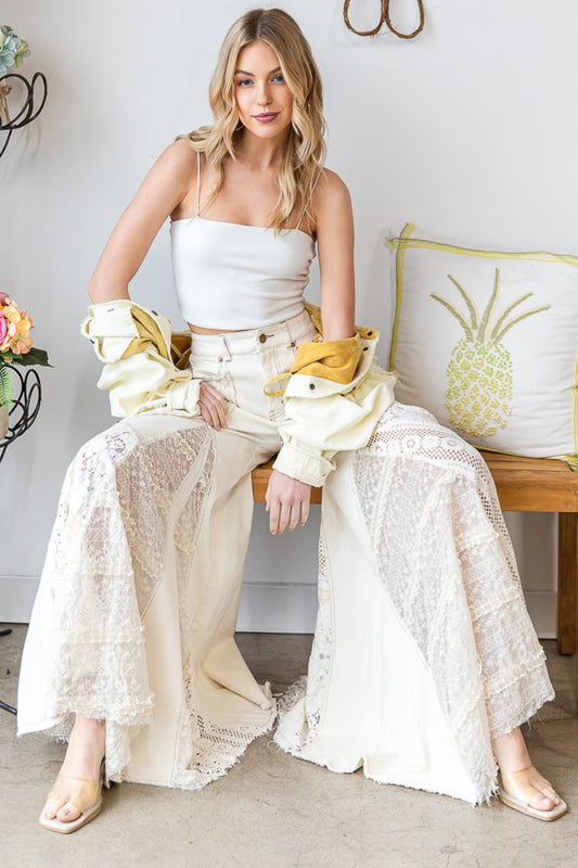 Oli & Hali Lace Wide Leg Relaxed Fit Pants