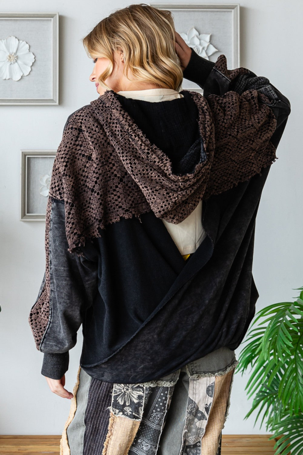 Oli & Hali Washed Back Twist Hoodie Zip Up Top