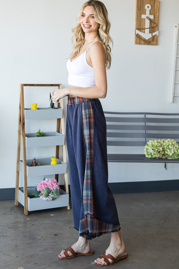 Oli & Hali Mineral Washed Palid Mix Wide Pants