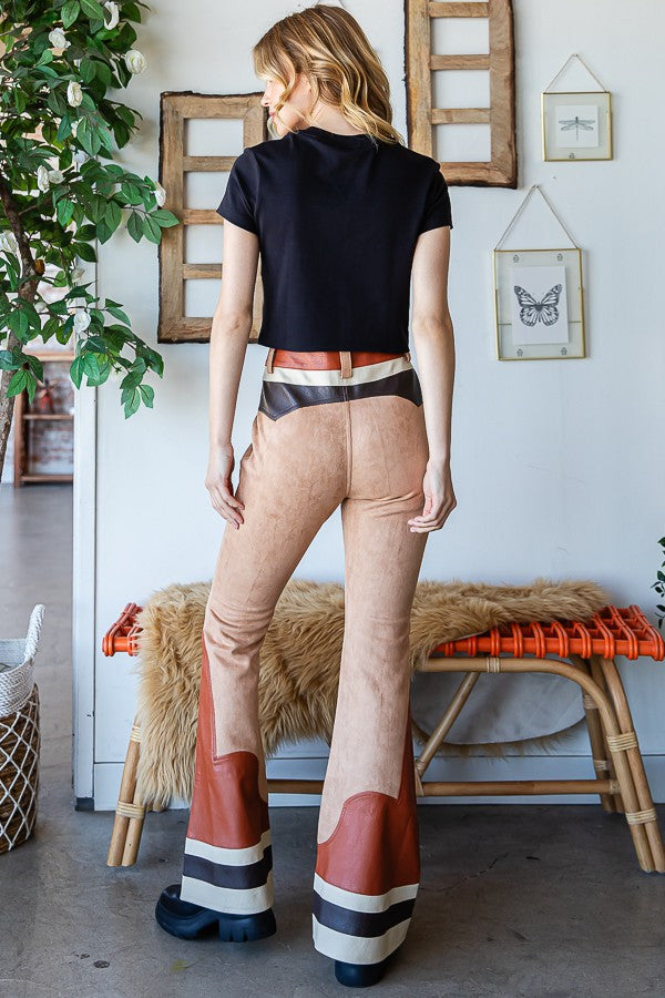 Oli & Hali Suede Toy Story Flared Leg Pants