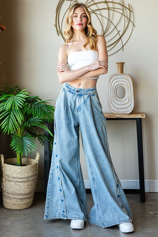 Oli & Hali Side-Open Denim Pants