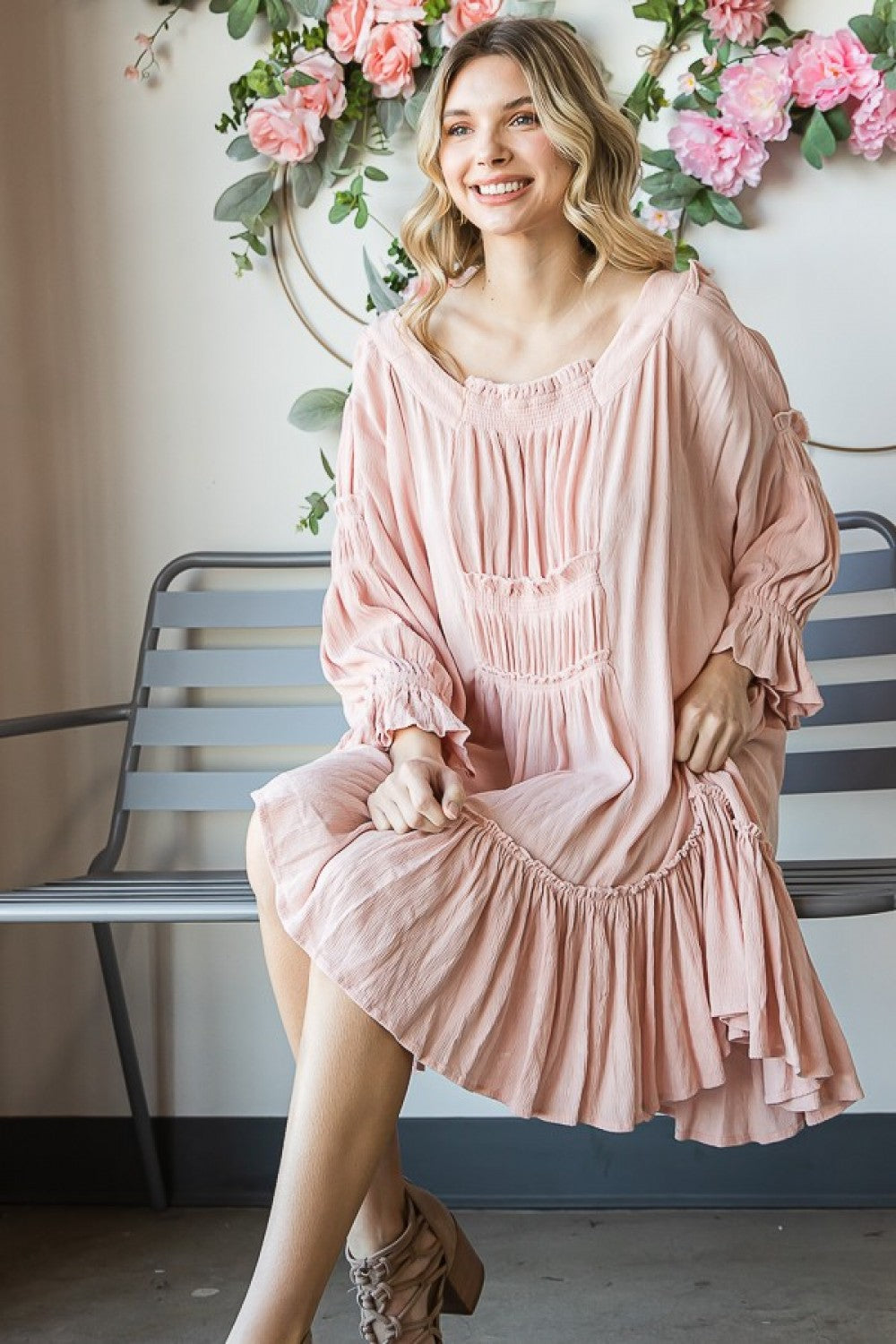 Oli & Hali Mineral Washed Tunic Smocked Top Dress