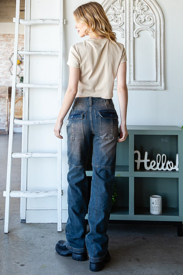 Oli & Hali Washed Cargo Straight Pants